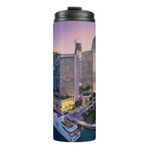 Miami Skyline Sunset with InterContinental Hotel Thermal Tumbler