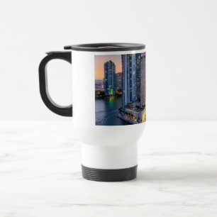 Miami Skyline Sunset with InterContinental Hotel Travel Mug