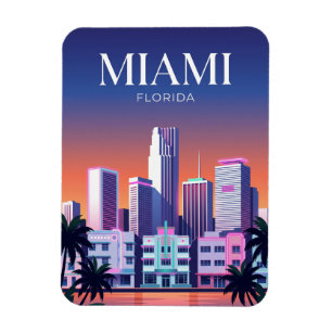Miami Skyline USA Magnet