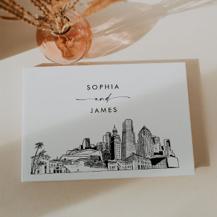 Miami Skyline Wedding Guest Book