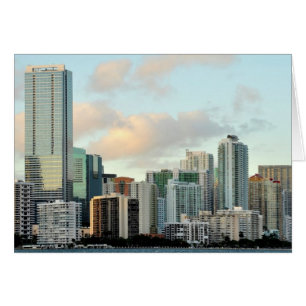 Miami skyscrapers against wide clear sky