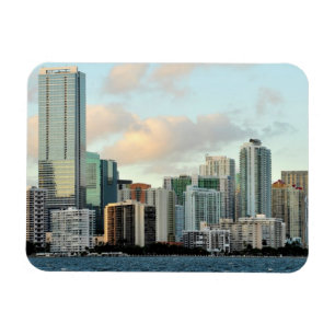 Miami skyscrapers against wide clear sky magnet
