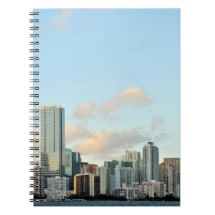 Miami skyscrapers against wide clear sky notebook
