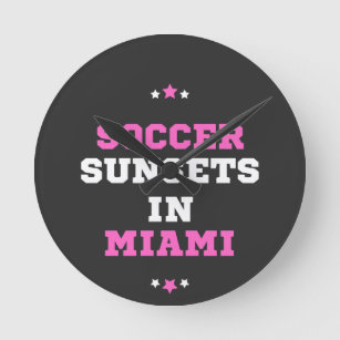 Miami Soccer Club Round Clock