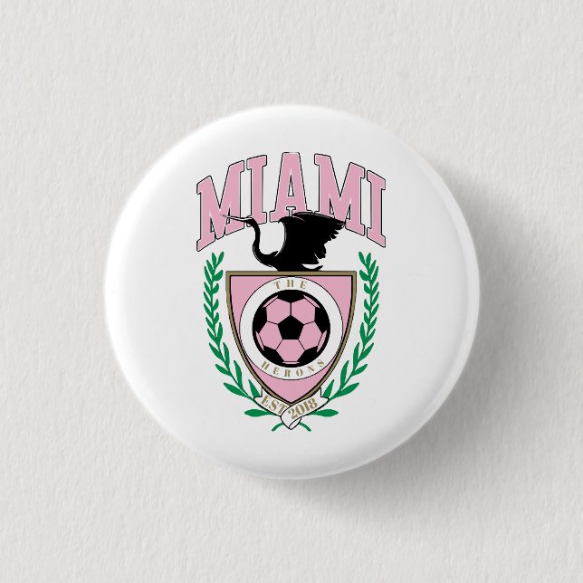 Miami Soccer Varsity Style  3 Cm Round Badge (Front)