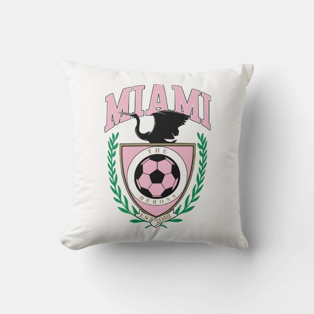 Miami Soccer Varsity Style  Cushion (Front)