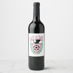 Miami Soccer Varsity Style Wine Label