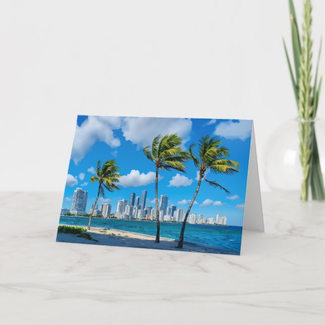 Miami South Beach Florida Watercolor Card (Front)