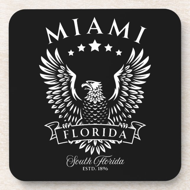 Miami South Florida Vintage Eagle Coaster (Front)