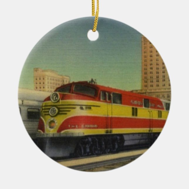 Miami Streamliner Ceramic Tree Decoration (Front)
