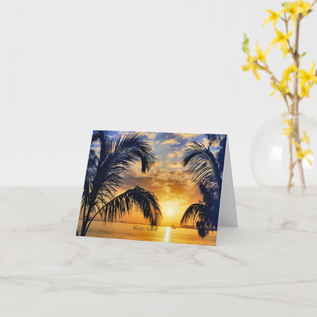 Miami Sunset Card (Yellow Flower)