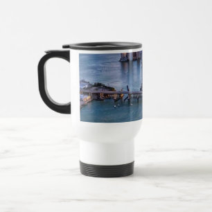Miami Sunset Cruise Ship & Coastal Skyline Citysca Travel Mug
