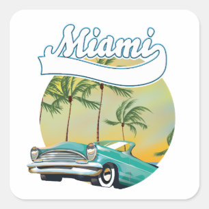 Miami Sunset logo Square Sticker