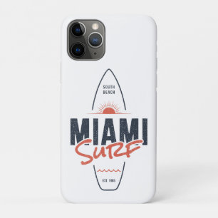 Miami Surf – Vintage Beach Sunset Surfboard Design Case-Mate iPhone Case
