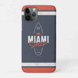Miami Surf – Vintage Beach Sunset Surfboard Design Case-Mate iPhone Case