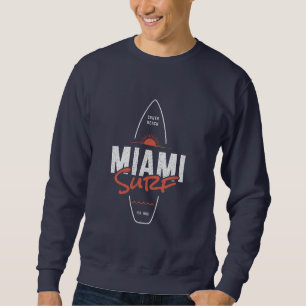 Miami Surf – Vintage Beach Sunset Surfboard Design Sweatshirt
