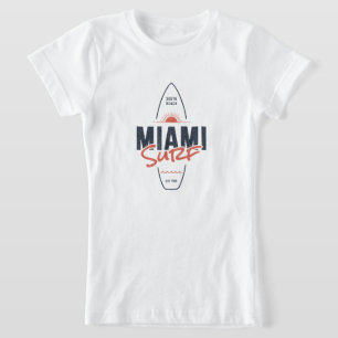 Miami Surf – Vintage Beach Sunset Surfboard Design T-Shirt