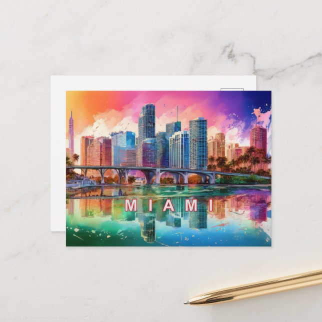 Miami The Magic City  Postcard (Front/Back In Situ)