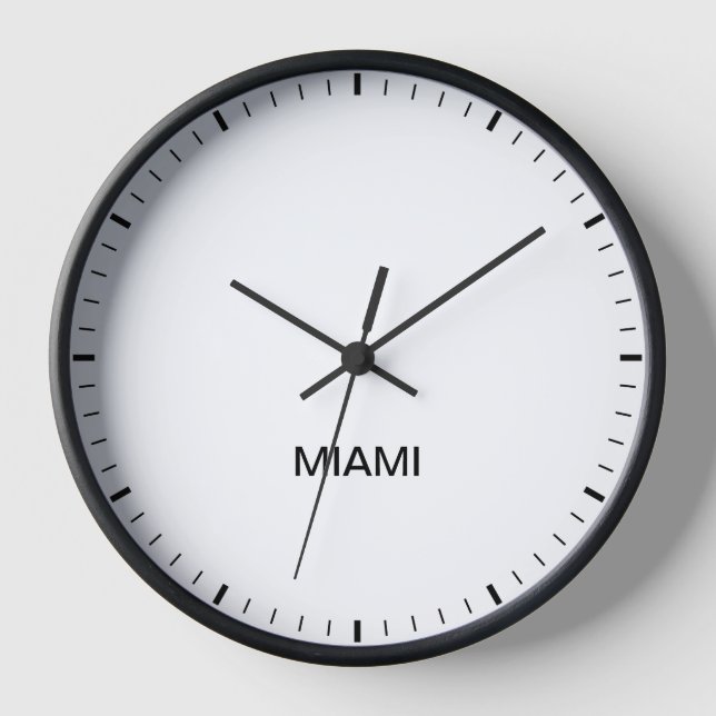 Miami Time Zone Newsroom Style Clock (Front)
