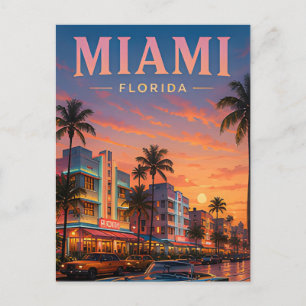 Miami Travel Tropical Luxury Postcard
