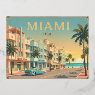 Miami USA Vintage Travel Postcard