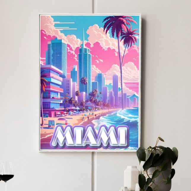 Miami Vaporwave Travel  Poster (Creator Uploaded)