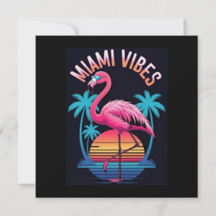 Miami Vibes Summer Flamingo Design-63454 Holiday Card
