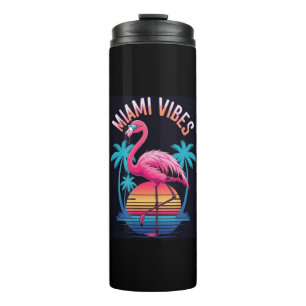 Miami Vibes Summer Flamingo Design-63454 Thermal Tumbler