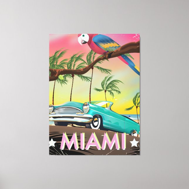 Miami vintage retro Travel print (Front)