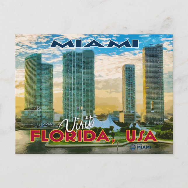 Miami, Visit Florida Postcard (Front)