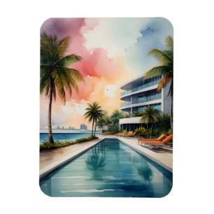 Miami watercolor art magnet