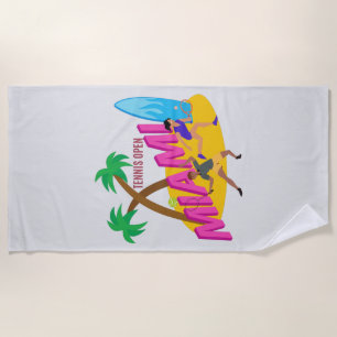 Miani Open For Tennis Champs  Beach Towel
