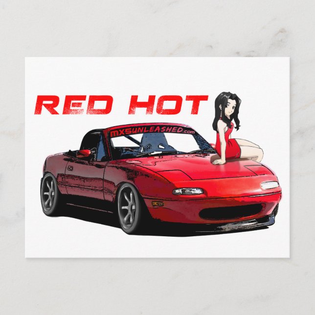 Miata MX-5 Red Hot Postcard (Front)