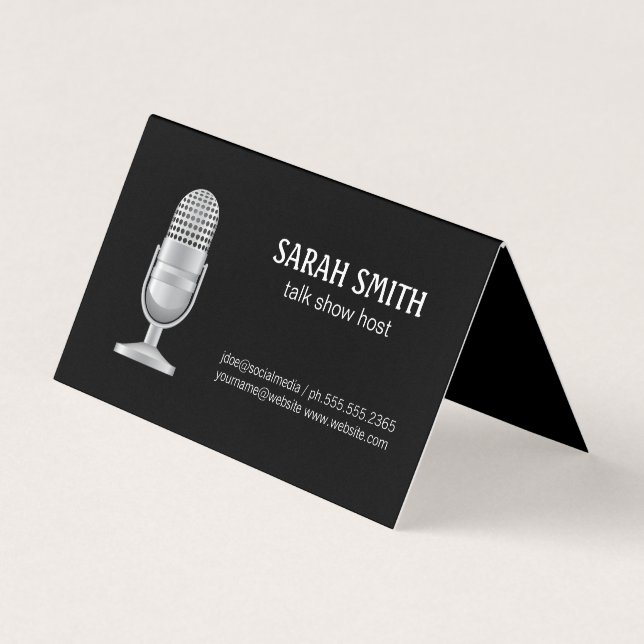 Mic | Blogger | Podcast Host Business Card (Front)