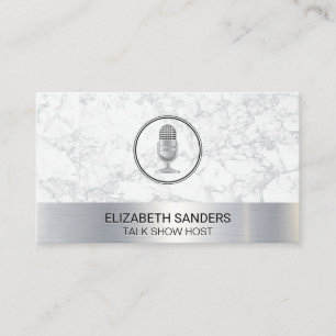 Mic   Blogger   Podcast Host   Marble Metal Trim Business Card