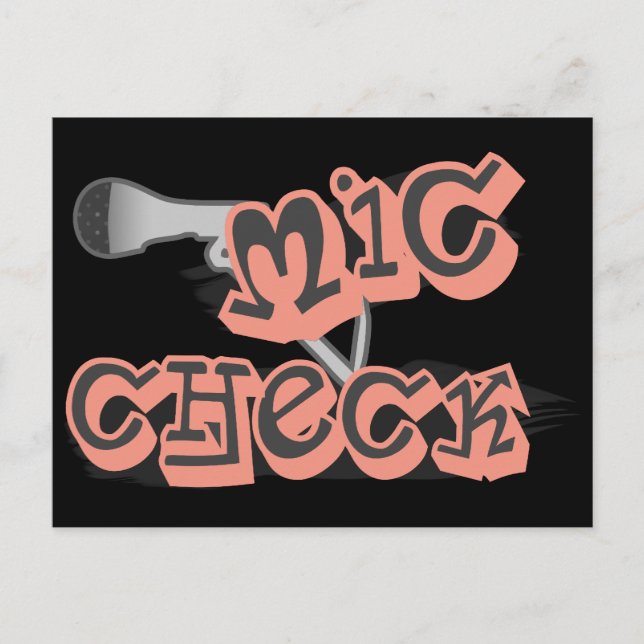 Mic Check Postcard (Front)
