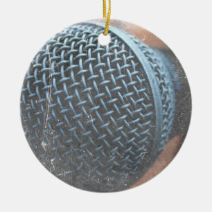 mic close up photo grunge overlay colour music ceramic tree decoration