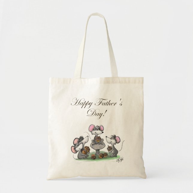 Mic, Mac and Moe's Happy Father's Day Tote Bag (Front)