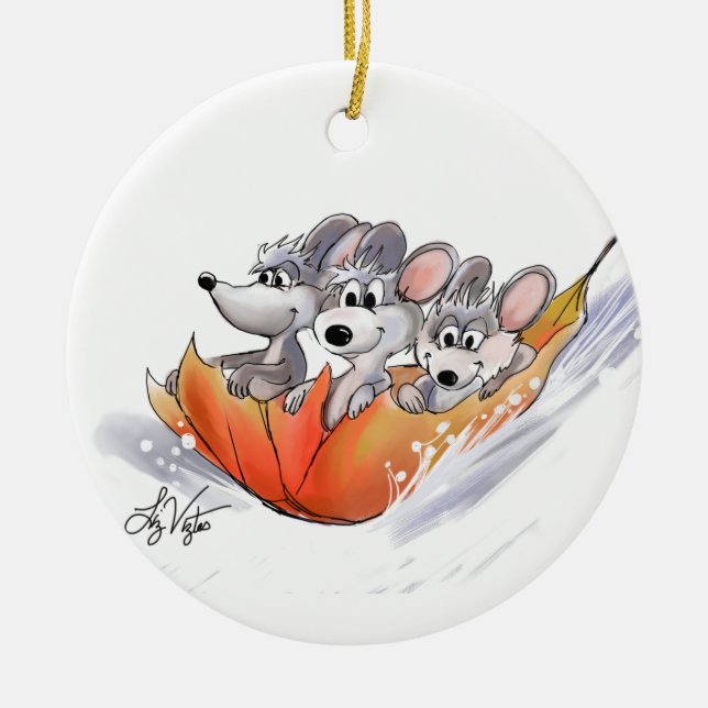 Mic, Mac And Moe's Winter Holiday Ornament (Front)