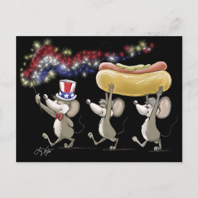 Mic Mac & Moe's 4th Of July Night Picnic Postcard (Front)