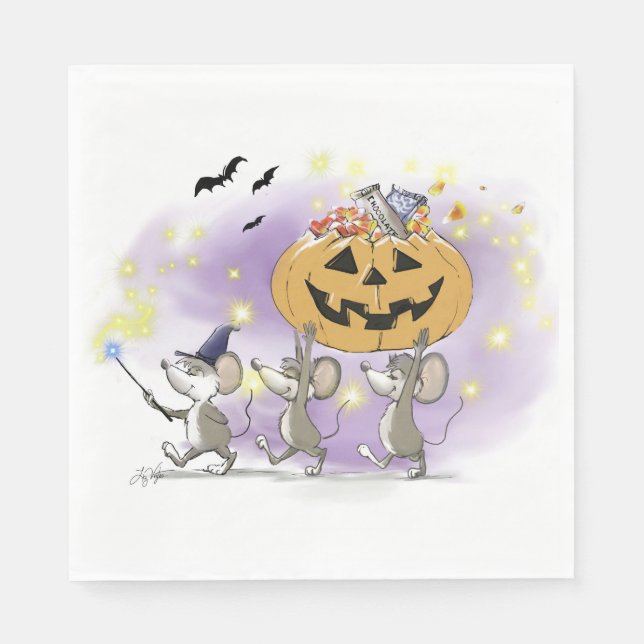 Mic, Mac & Moe's Happy Halloween Napkin (Front)