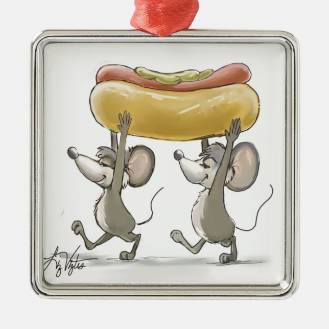 Mic & Mac's Picnic Premium Square Ornament (Front)