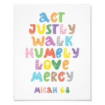 Micah 6:8, Bible Verse, Scripture, Nursery Art