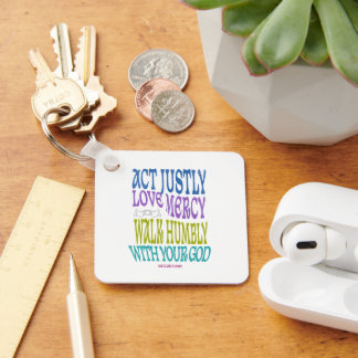 Micah 6:8 Colorful Scripture Key Ring