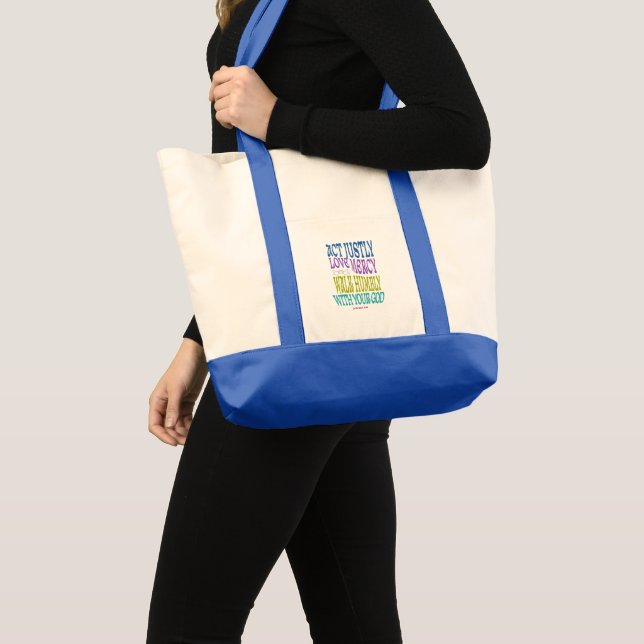 Micah 6:8 Colorful Scripture  Tote Bag (Front (Product))