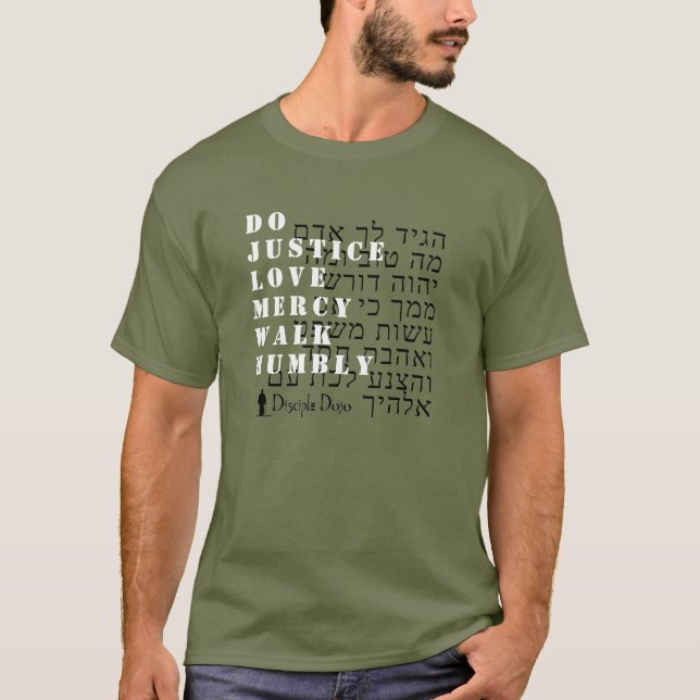 Micah 6:8 Hebrew T-Shirt (Front)