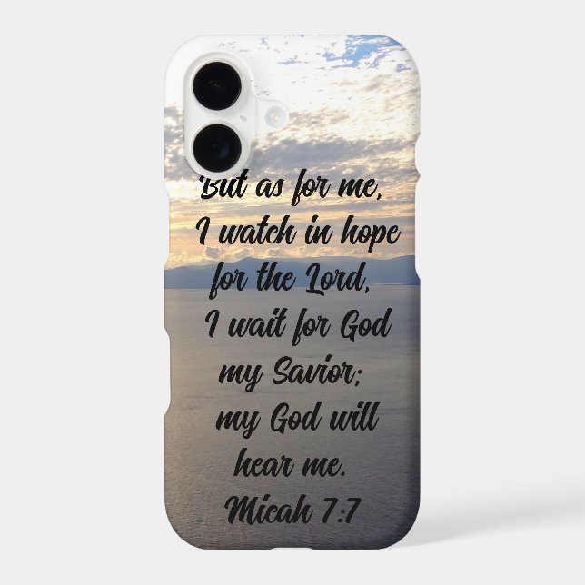 Micah 7:7 Custom Bible Verse iPhone Case (Back)
