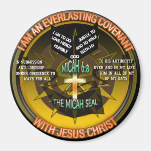 Micah Seal Large, 3 Inch Round Magnet