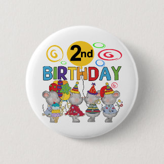 Mice 2nd Birthday T-shirts and Gifts 6 Cm Round Badge