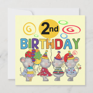 Mice 2nd Birthday T-shirts and Gifts Card